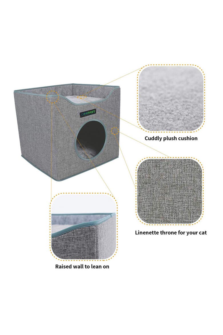 Foldable Cat Condo House, Alternate, color, Gray