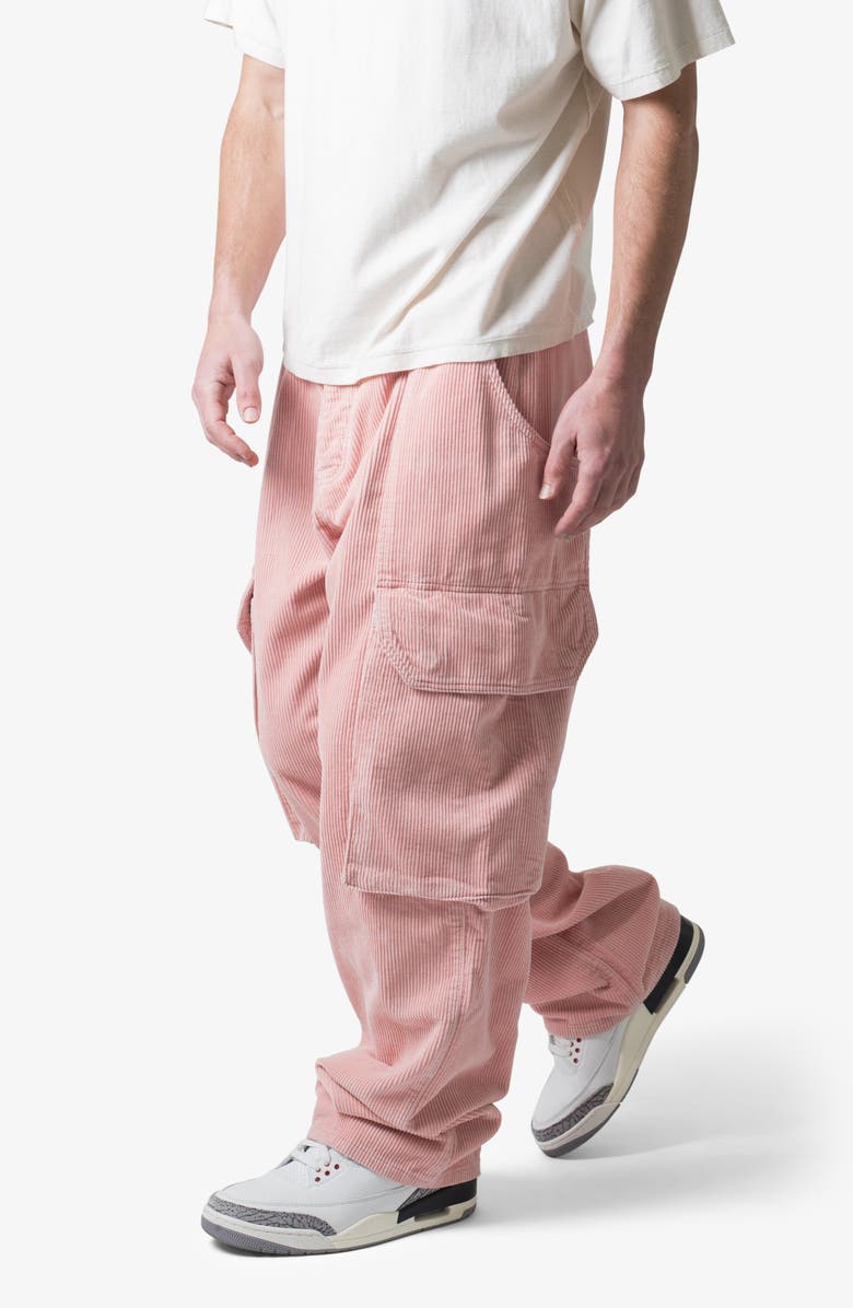 mnml Ultra Baggy Corduroy Cargo Pants, Alternate, color, Pink