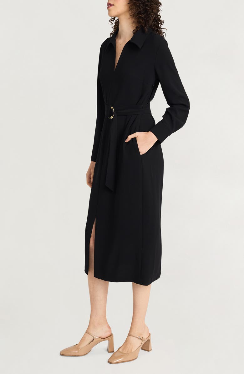 Luxely Collared Long Sleeve Midi Dress, Alternate, color, 