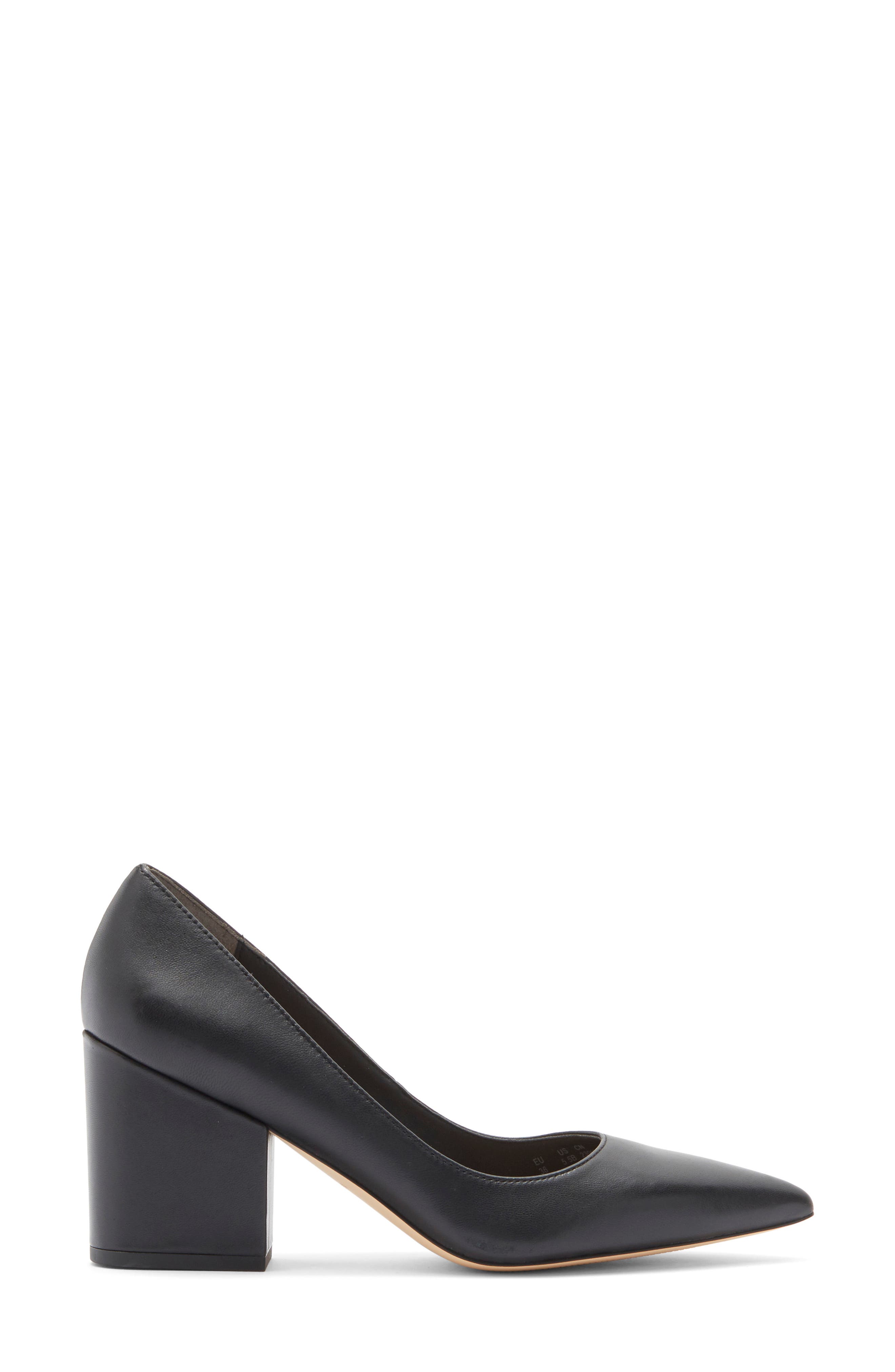 Stuart Weitzman Ave 75 Block Heel Pump, Alternate, color, Black