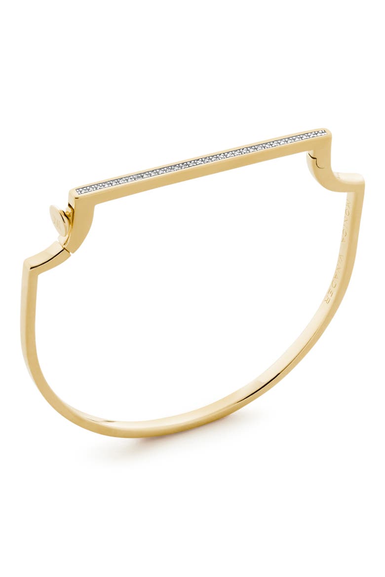 Signature Skinny Pavé Lab Grown Diamond Bangle, Main, color, 14KT SOLID GOLD / LAB DIA
