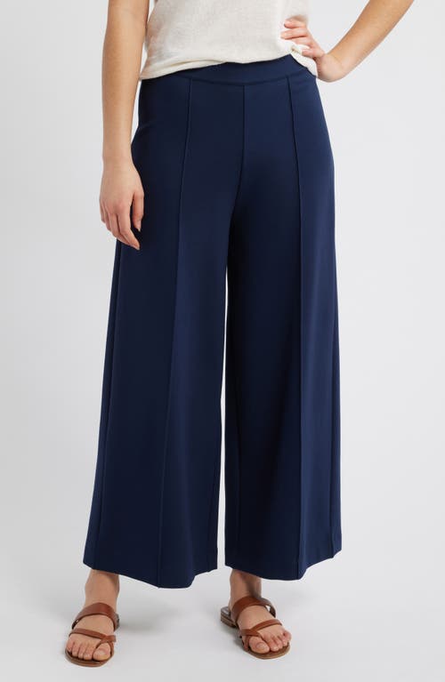 Caslonr Caslon(r) Wide Leg Crop Ponte Pants In Navy Blazer