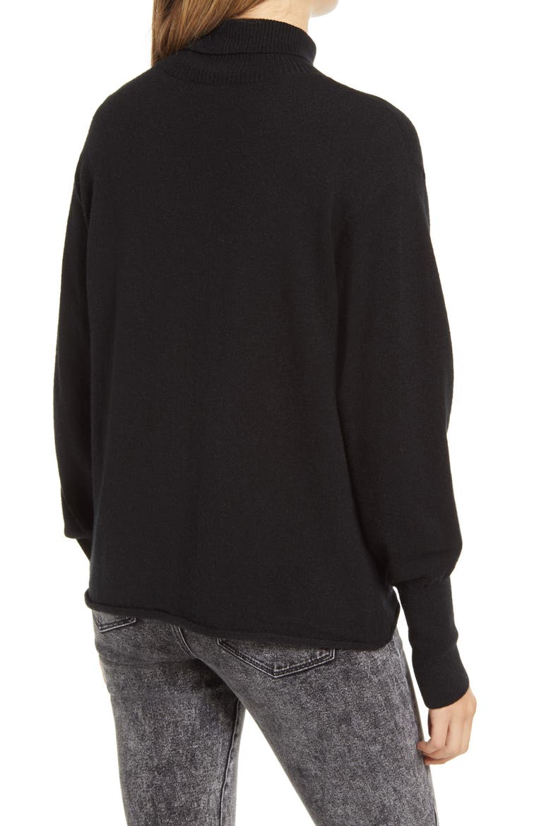 Mock Neck Sweater, Alternate, color, BLACK
