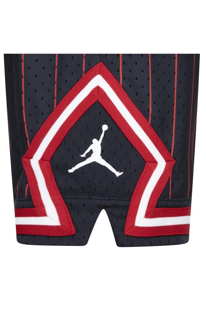 Kids' Print Dri-FIT Mesh Basketball Shorts, Alternate, color, BLACK