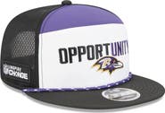 New Era Men's New Era White/Black Baltimore Ravens 2025 Inspire Change Split Panel 9FIFTY Snapback Hat
