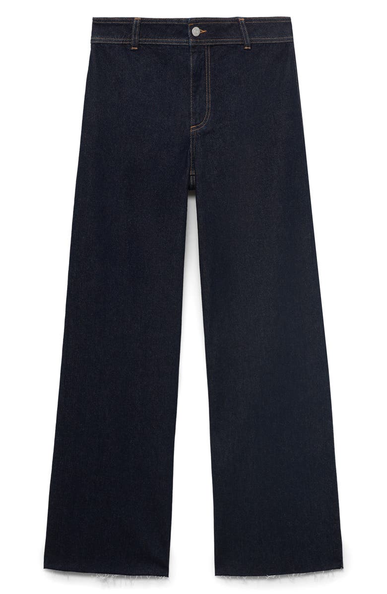 Catherin Frayed High Waist Wide Leg Culotte Jeans