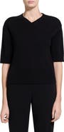 Theory Cropped Cashmere V-Neck Sweater