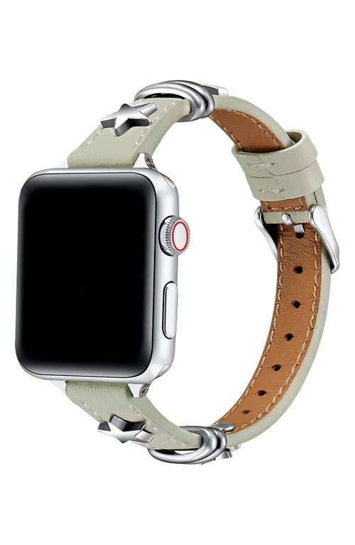 The Posh Tech Rodeo Star Leather Apple Watch® Watchband In Chalk