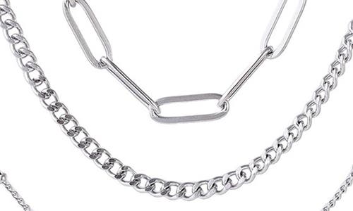 Adornia Set Of 3 Assorted Chain Necklaces In Silver