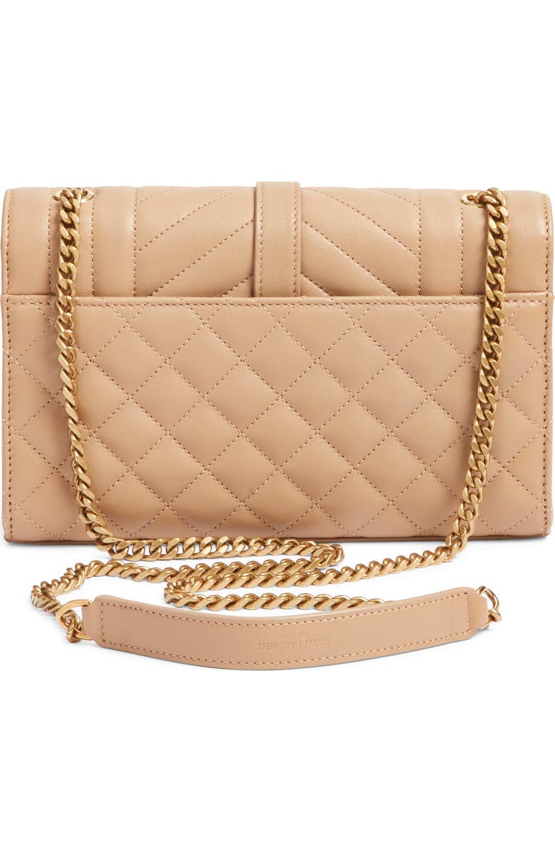 Saint Laurent Small Envelope Chain Strap Leather Shoulder Bag, Alternate, color, Dark Toffee