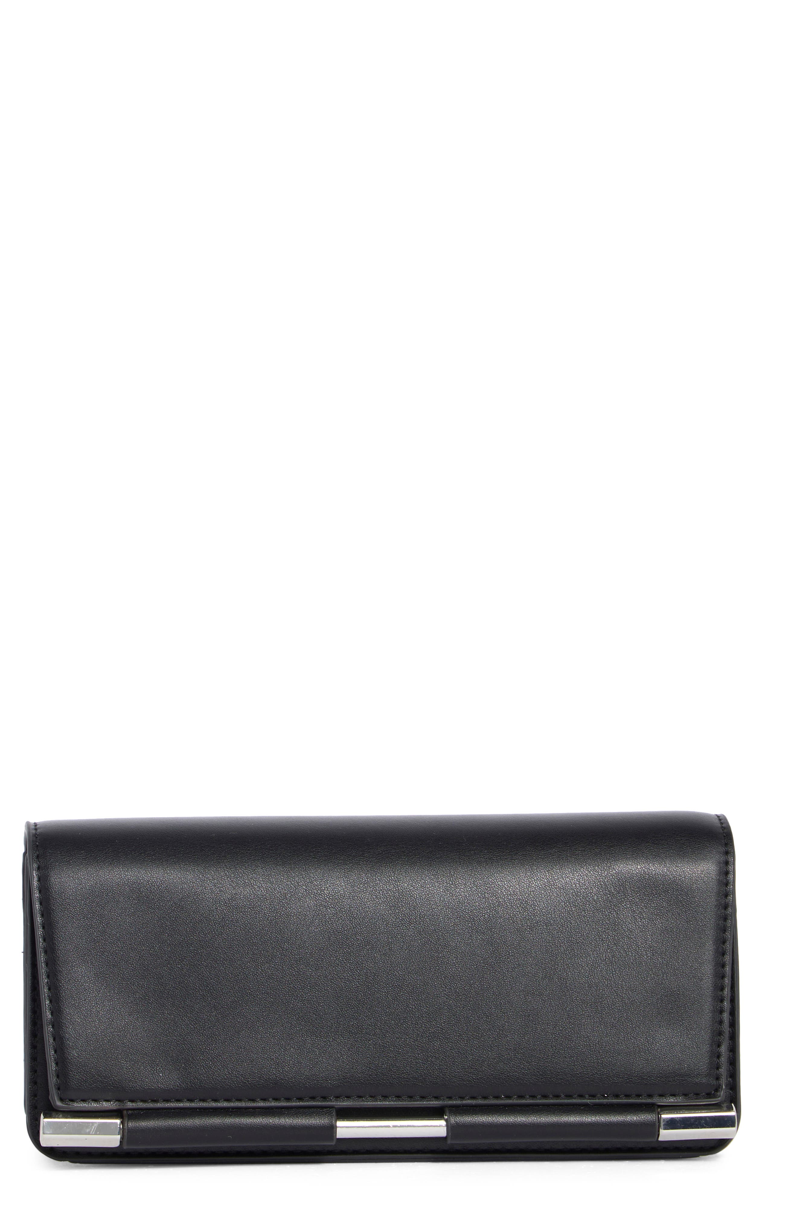 BCBG Bar Hardware Faux Leather Clutch
