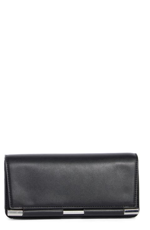 Bar Hardware Faux Leather Clutch