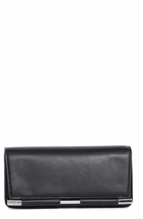 BCBG Bar Hardware Faux Leather Clutch
