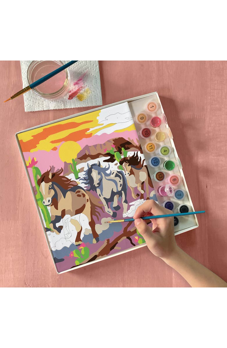 BRIGHT STRIPES Wild Horses Paint by Numbers Art Kit, Alternate, color, Multi