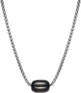 VAN HEUSEN Men's Stainless Steel Semiprecious Stone Bead Pendant Necklace