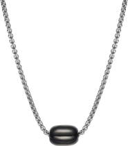 VAN HEUSEN Men's Stainless Steel Semiprecious Stone Bead Pendant Necklace