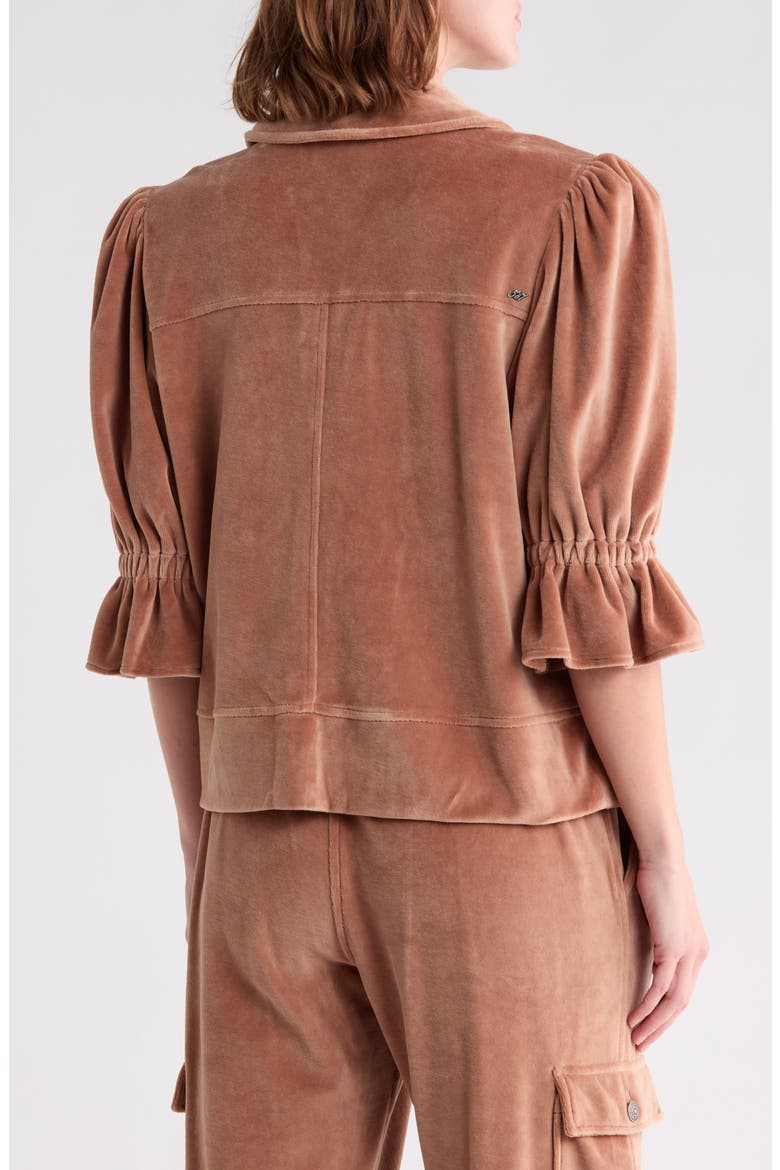 Holly Elbow Sleeve Velour Jacket, Alternate, color, MOCHA