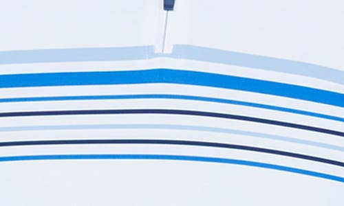 Tailorbyrd Engineered Stripe Performance Quarter-zip Polo In White