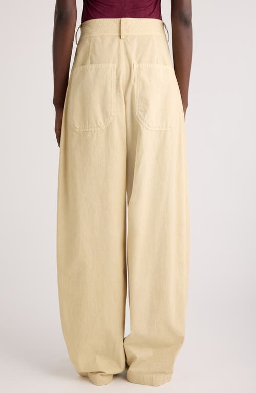 Shop Isabel Marant Inaya Gathered Wide Leg Pants In Ecru