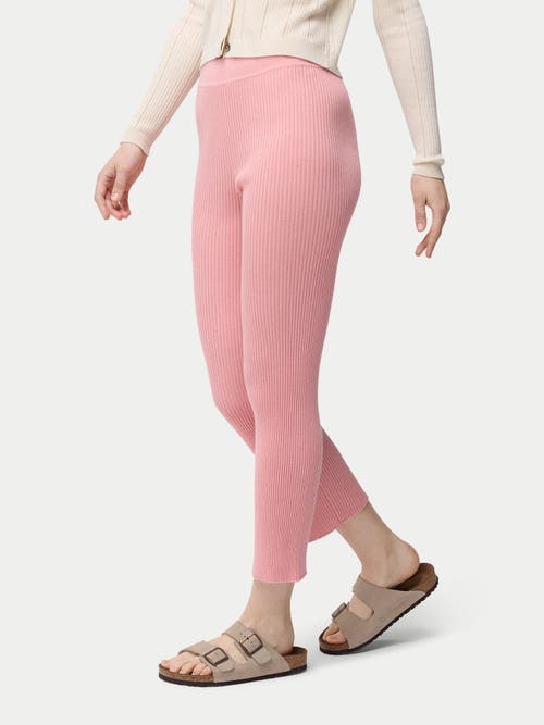 Gobi Mongolian Cashmere Rib-knit Cashmere Silk Pants In Pink Icing