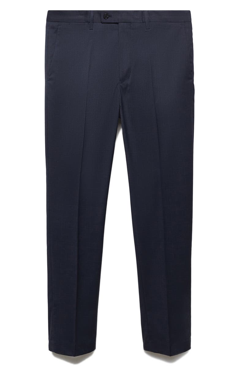 MANGO Superslim Fit Dark Navy Flat Front Stretch Dress Pants, Alternate, color, 