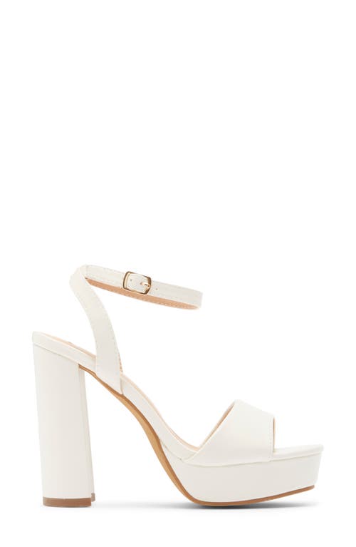 Top Guy Shoes Jane Platform Sandal In Ivory Pu