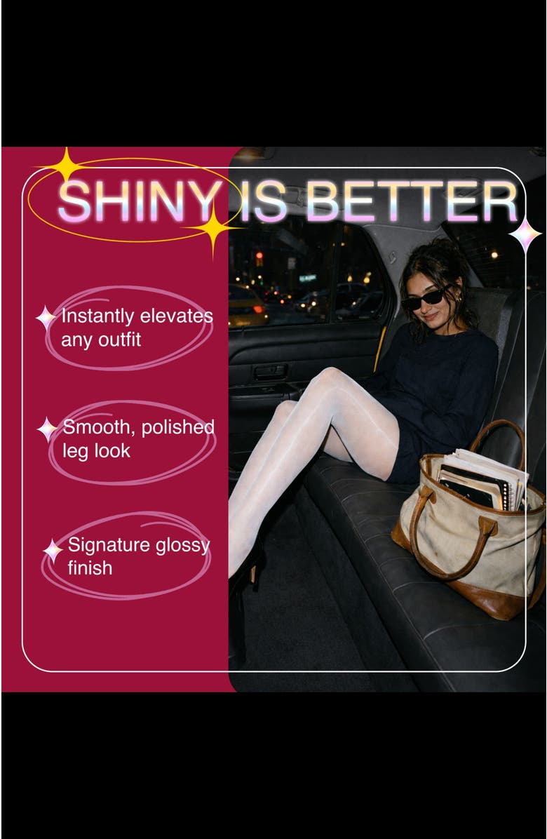 LECHERY<sup>®</sup> 3-Pack Glossy Colored Fashion Sheer Tights for Women, Alternate, color, White