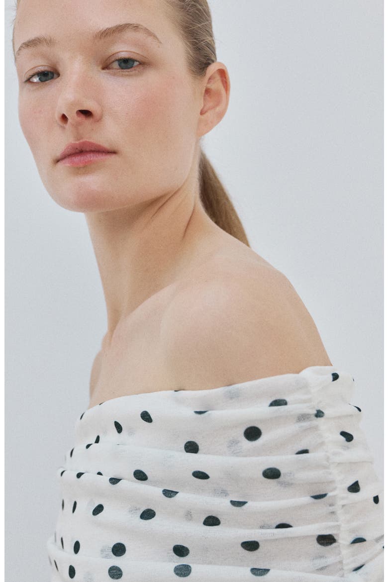 Off the Shoulder Long Sleeve Top, Alternate, color, WHITE