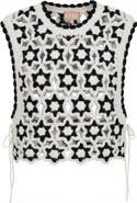 Coco Brocade Crochet Bow Tie Knit Vest