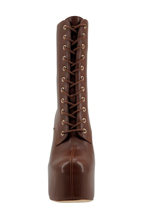 Zigi Adara Lace-up Platform Boot In Beige
