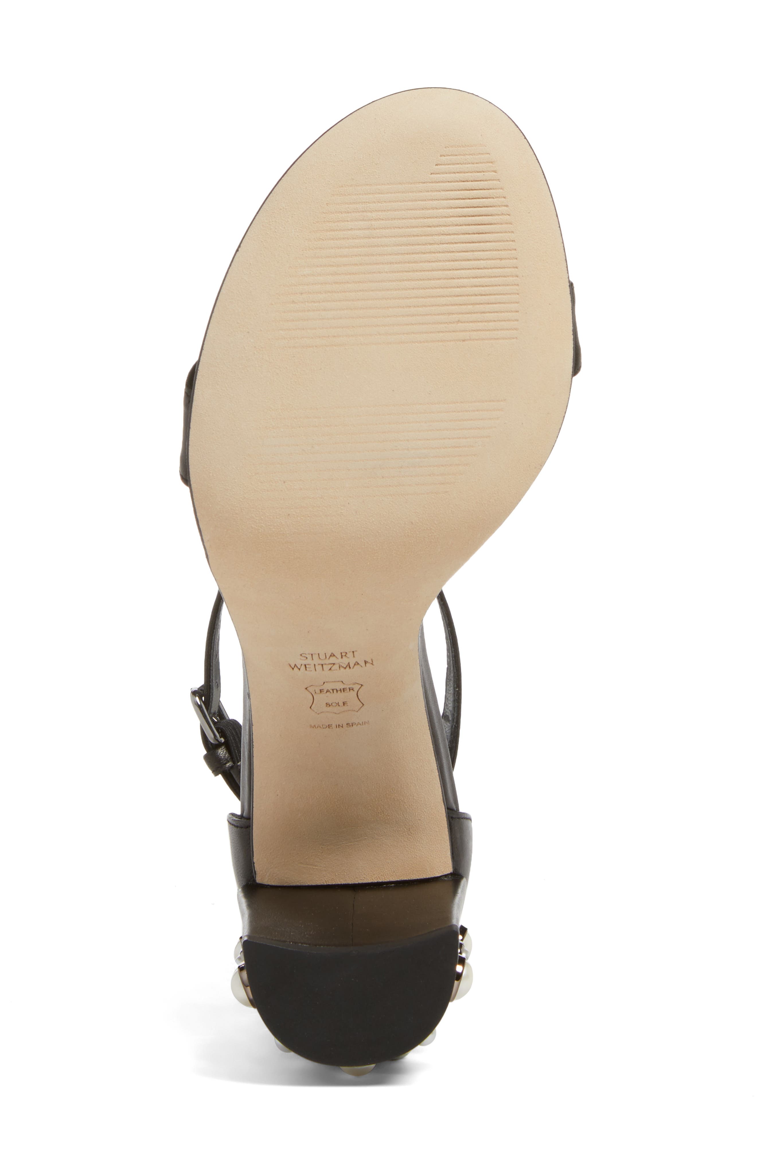 Morepearls Sandal, Alternate, color, BLACK LEATHER