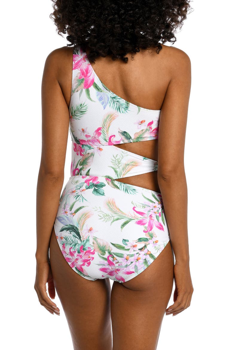 Mystic One-Shoulder Cutout One-Piece Swimsuit, Alternate, color, MULTI