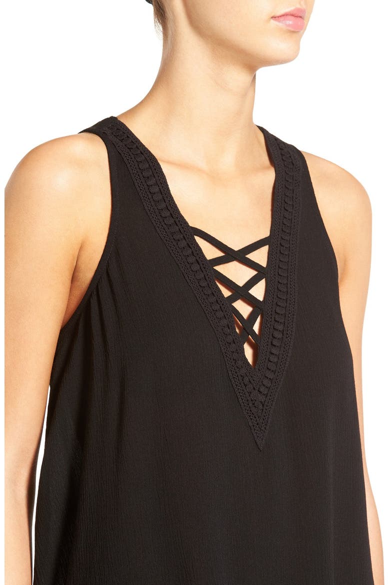 Cross Front Swing Tank, Alternate, color, BLACK