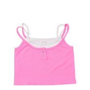 Malibu Sugar Double Layer Crop Ribbed Cami w/ Snaps