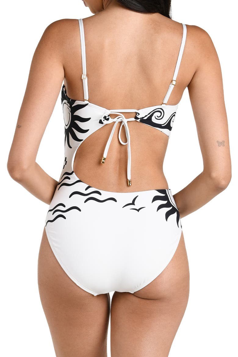 Waves of Rio Cutout Bandeau One-Piece Swimsuit, Alternate, color, IVORY