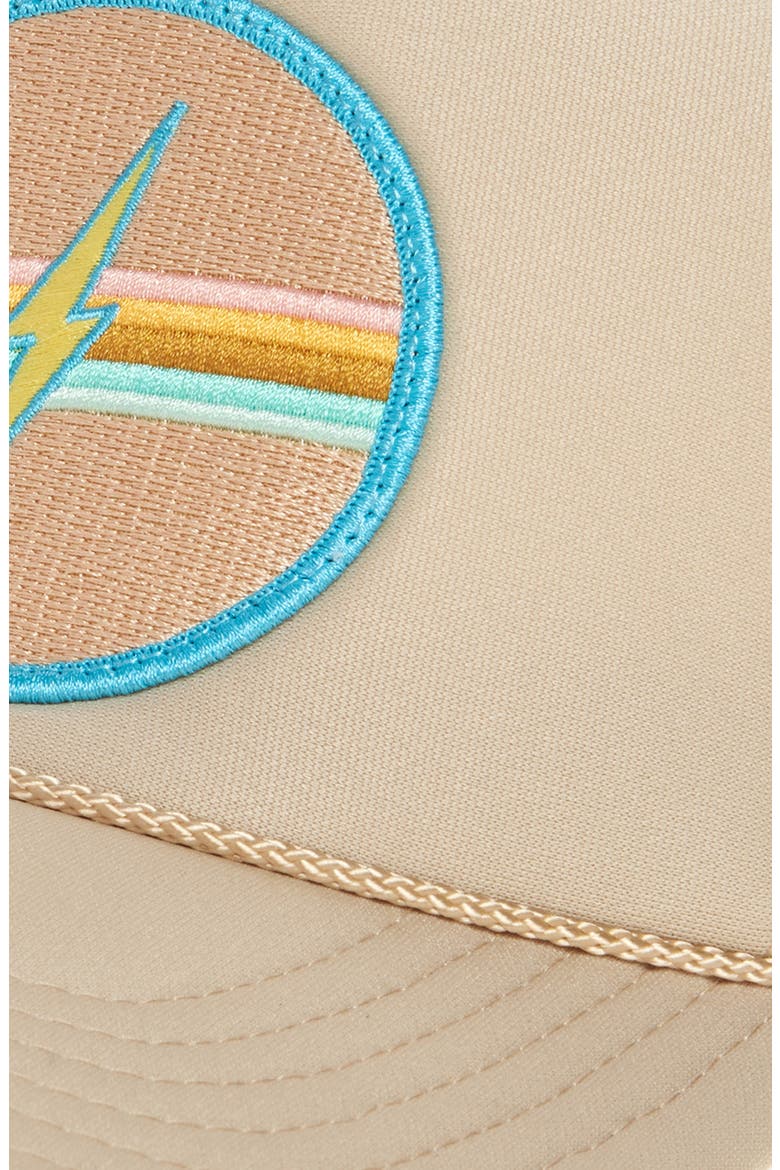 Embroidered Patch Trucker Hat, Alternate, color, TAN