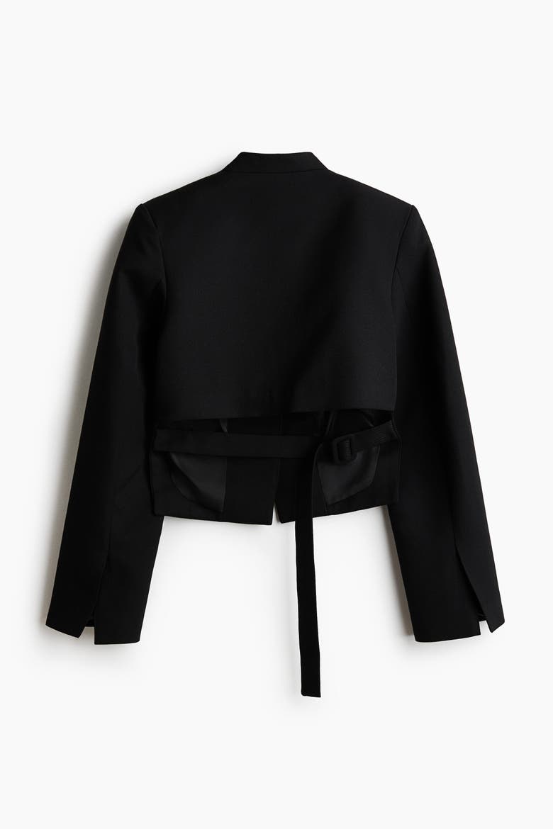 Cropped Belt-detail Jacket, Alternate, color, Black