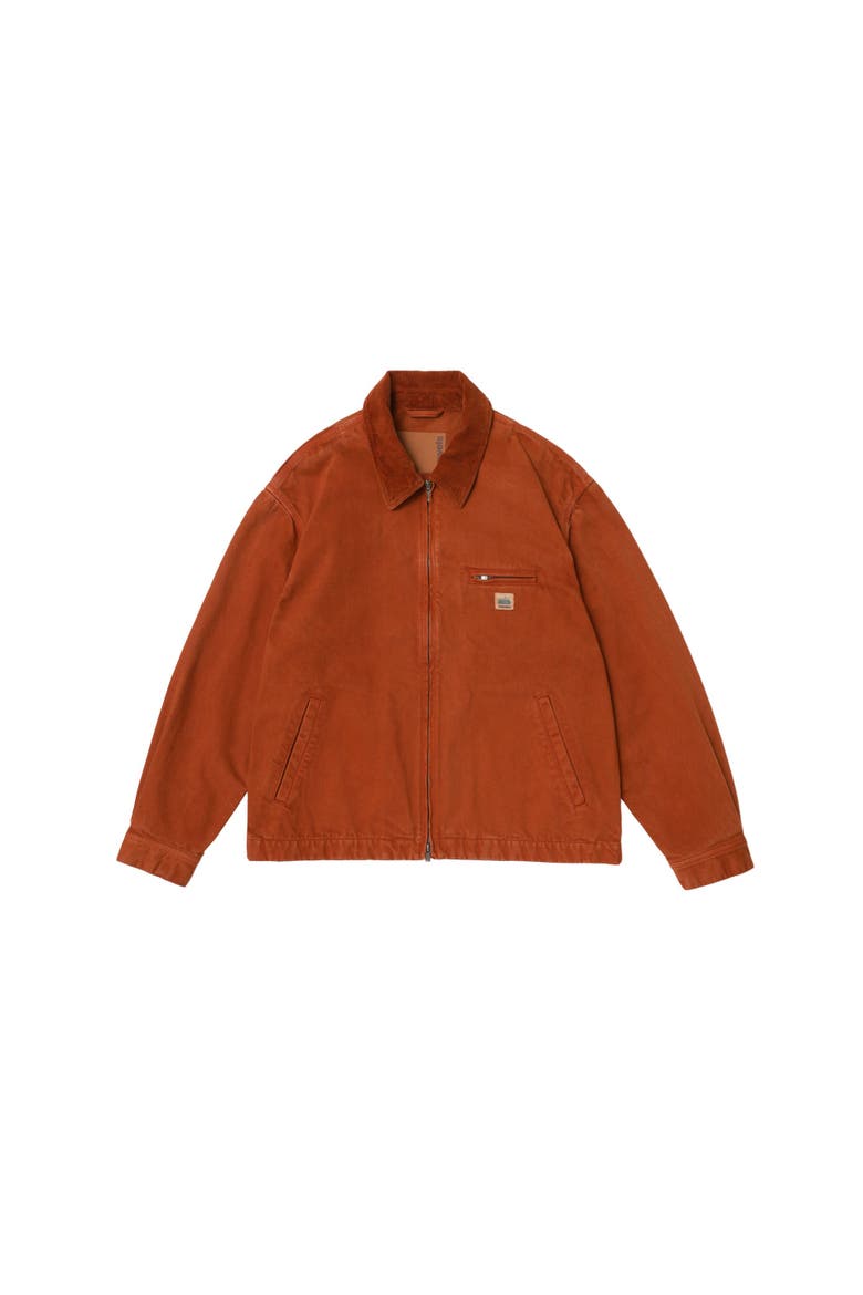 Cord Collared Zip-Up Jacket, Main, color, Persimmon