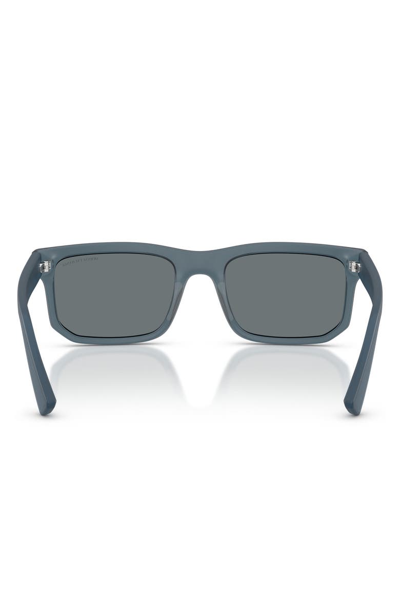 AX Armani Exchange 56mm Square Sunglasses, Alternate, color, Matte Frosted Blue / Dark Blue