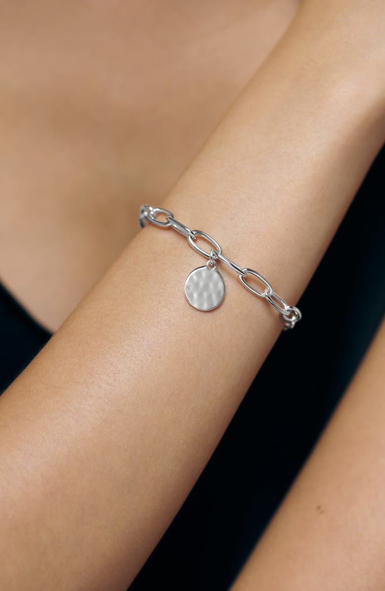 Monica Vinader ID Oval Charm Bracelet, Alternate, color, Sterling Silver