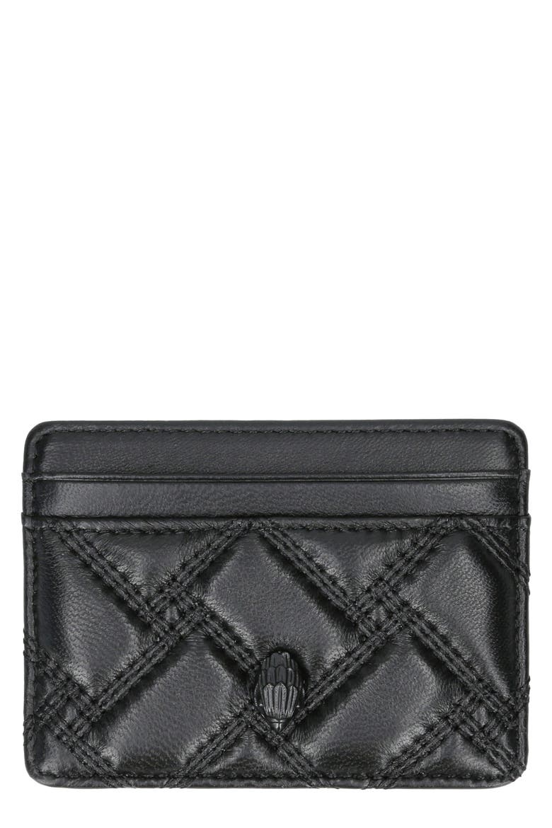 Kensington Drench Leather Card Holder, Main, color, BLACK