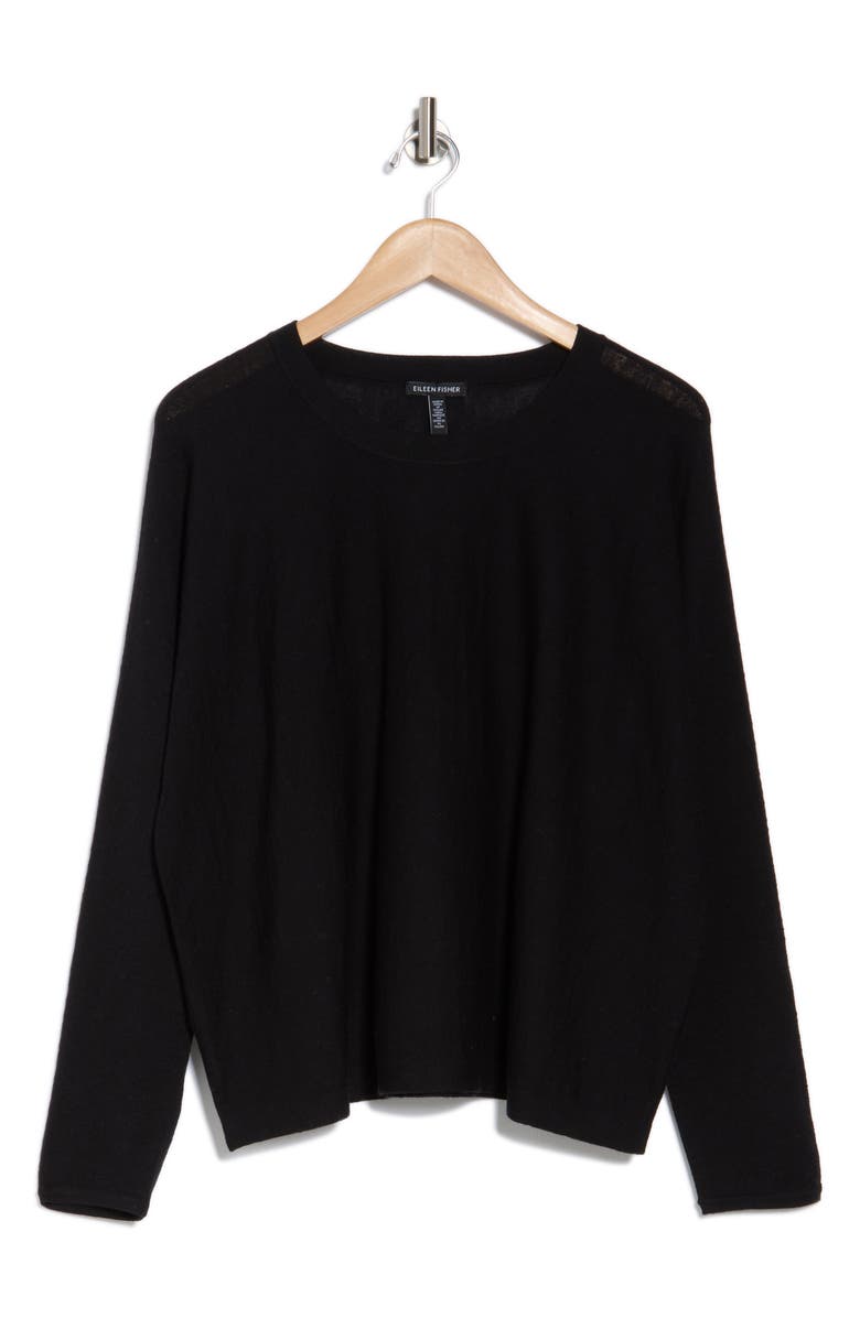 Eileen Fisher Crewneck Box Wool Sweater, Alternate, color,