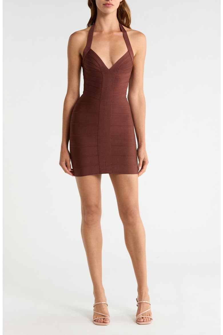 The Contour Bandage Minidress, Alternate, color, CHOCOLATE BROWN