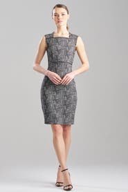 N Natori Double Weave Jqd Square Neck Sheath Dress