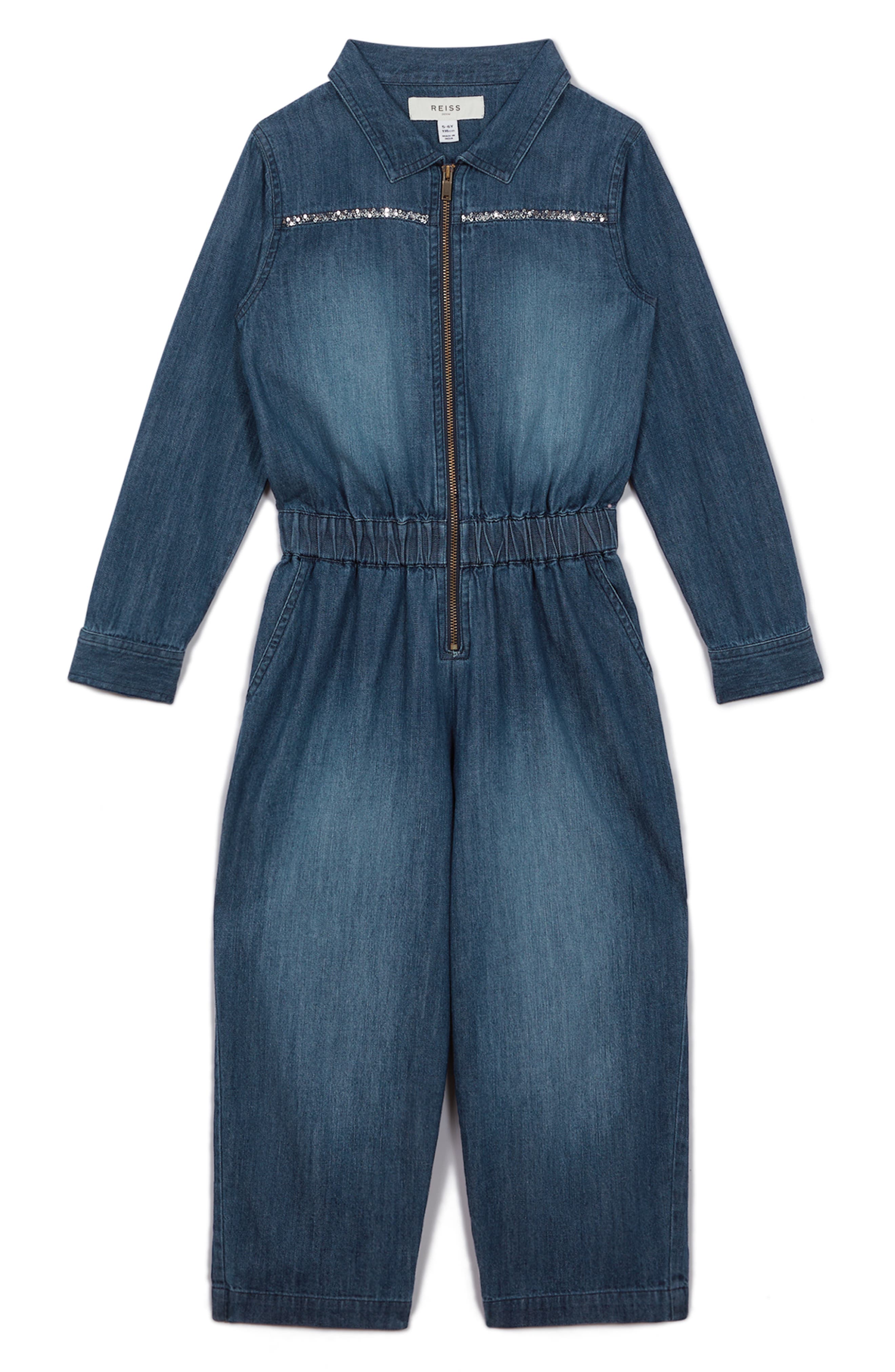 Reiss Kids' Marnie Denim Jumpsuit