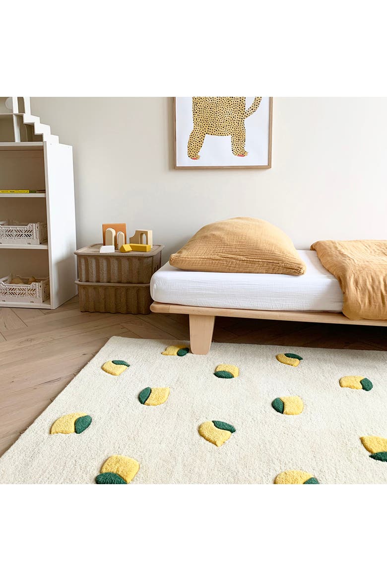 Lemons Rug, Alternate, color, Cream / Yellow Print