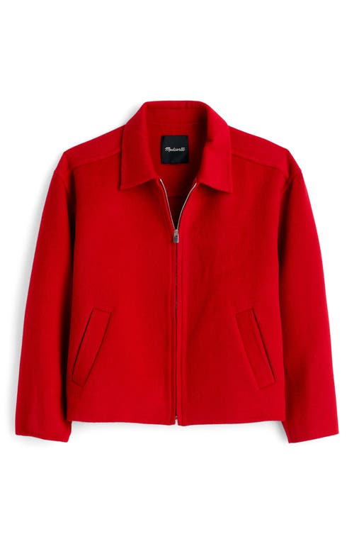 Madewell Double Face Round Sleeve Jacket In Bright Cherry