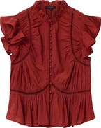 AllSaints Lima Ruffle Top
