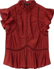 AllSaints Lima Ruffle Top