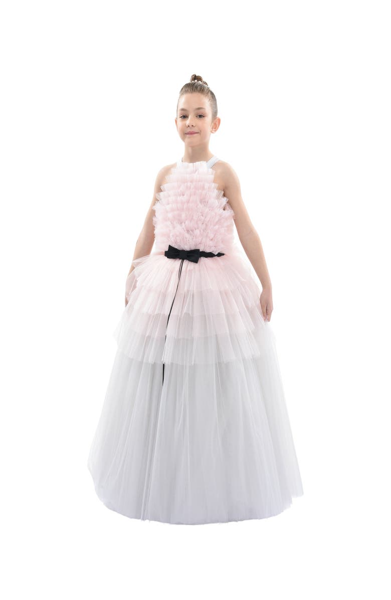 Tulleen Lowana Halter Gown, Main, color, Pink